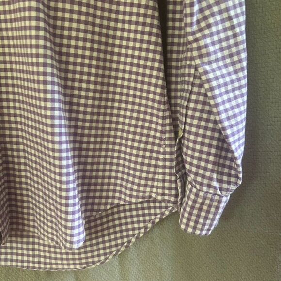 Ralph Lauren Medium Long Sleeve‎ Button Front Shirt Purple White Plaid Collared - Picture 6 of 9